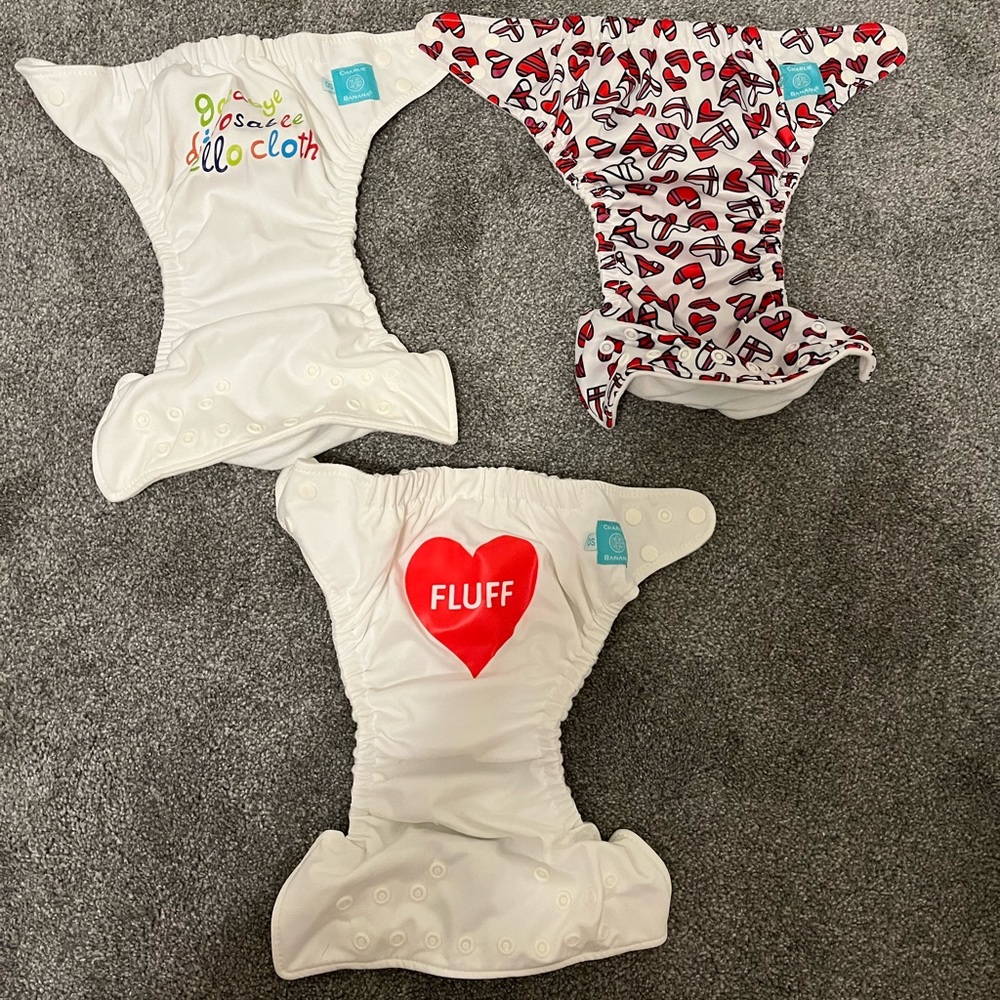 Charlie Banana OS Cloth Diaper Shell and S/L Insert Bundle NWOT